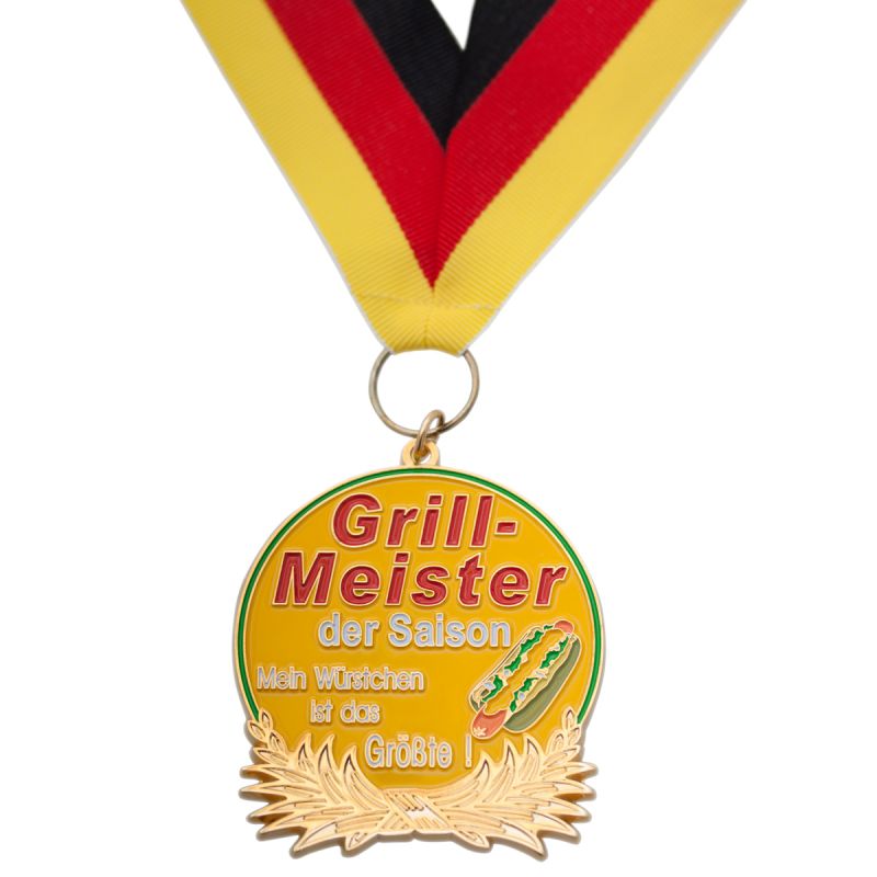 Medaille zum Umhängen Orden Grill Meister der Saison Geburtstag Spaß Jubiläum 