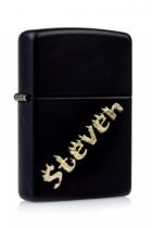 Zippo in schwarz mit Gravur